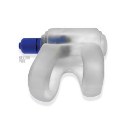 Hunkyjunk Revhammer Shaft Vibe Ring - Clear Ice w/Blue Vibe