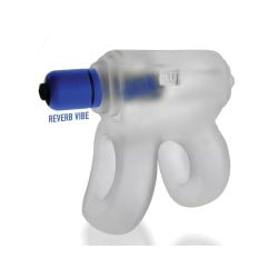 Hunkyjunk Revhammer Shaft Vibe Ring - Clear Ice w/Blue Vibe