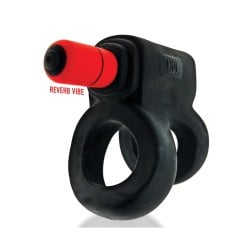 Hunkyjunk Revhammer Shaft Vibe Ring - Tar Ice w/Red Vibe