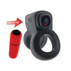Hunkyjunk Revhammer Shaft Vibe Ring - Tar Ice w/Red Vibe
