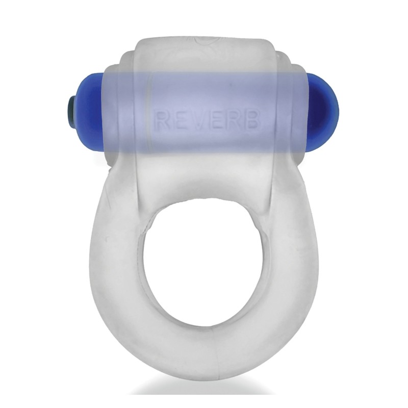 Hunkyjunk Revring Cock Ring w/Vibe - Clear w/Blue Vibe Hunkyjunk Revring Cock Ring w/Vibe - Clear w/Blue Vibe
