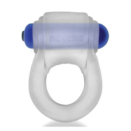 Hunkyjunk Revring Cock Ring w/Vibe - Clear w/Blue Vibe