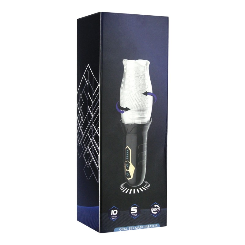 Male Rose Cyclone Spinning Masturbator - Black Male Rose Cyclone Spinning Masturbator - Black