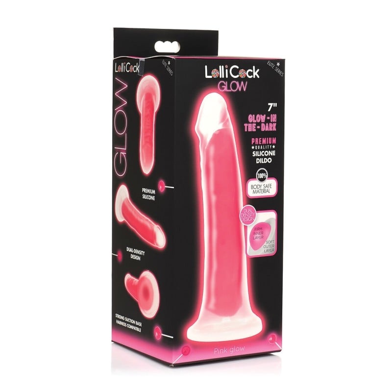 Curve Toys Lollicock 7" Glow In The Dark Silicone Dildo - Pink Curve Toys Lollicock 7" Glow In The Dark Silicone Dildo - Pink