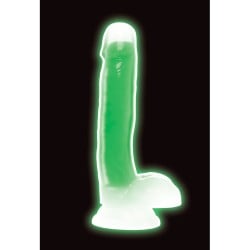 Curve Toys Lollicock 7" Glow In The Dark Silicone Dildo w/Balls - Green