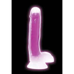 Curve Toys Lollicock 7" Glow In The Dark Silicone Dildo w/Balls - Purple