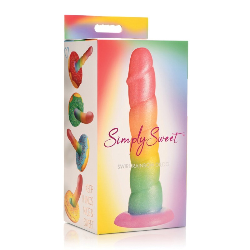 Curve Toys Simply Sweet 6.5" Swirl Rainbow Dildo Curve Toys Simply Sweet 6.5" Swirl Rainbow Dildo
