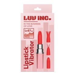 Luv Inc. Lipstick Vibrator w/4 Heads - Light Pink