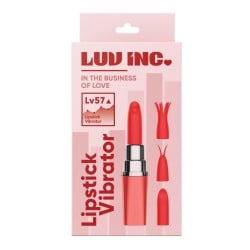 Luv Inc. Lipstick Vibrator w/4 Heads - Coral