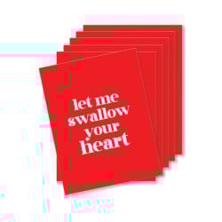 Swallow Your Heart Naughty Greeting Card - Pack Of 6