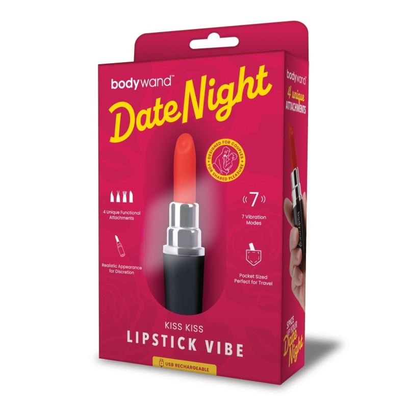Xgen Bodywand Date Night Kiss Kiss Lipstick Vibe - Black/Red Xgen Bodywand Date Night Kiss Kiss Lipstick Vibe - Black/Red