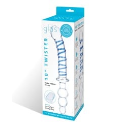 Glas 10" Twister Dual Ended Dildo - Blue