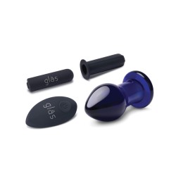 Glas 3.5" Rechargeable Vibrating Butt Plug - Blue