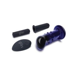 Glas 4" Rechargeable Vibrating Dotted G Spot/P Spot Plug - Blue