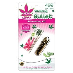 High Climax Vibrating Bullet Stimulating Kit w/Hemp Seed Oil - Silver