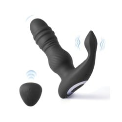 Jaden Thrusting Prostate Massager Vibrating Butt Plug Anal Sex Toy - Black