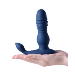 Jaden Thrusting Prostate Massager Vibrating Butt Plug Anal Sex Toy - Blue