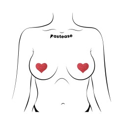 Pastease Premium Petites Glitter Heart - Red O/S Pack of 2 Pair
