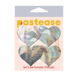 Pastease Premium Petites Holographic Heart - Silver O/S Pack of 2 Pair