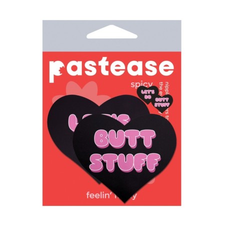 Pastease Premium Heart Let's Do Butt Stuff - Black/Pink O/S
