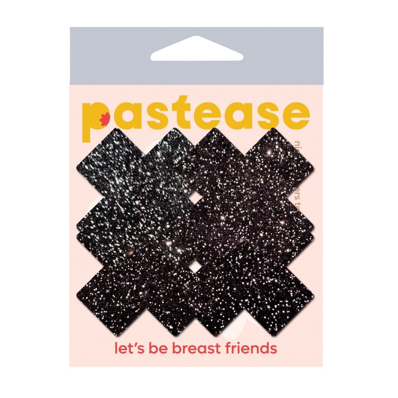 Pastease Premium Petites Sparkle Plus X - Black O/S Pack of 2 Pair