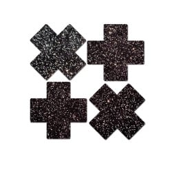 Pastease Premium Petites Sparkle Plus X - Black O/S Pack of 2 Pair