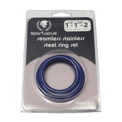Spartacus Seamless Stainless Steel C-Ring - Blue Pack of 3