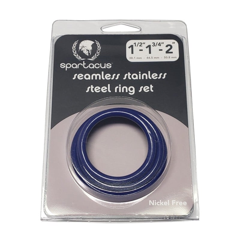 Spartacus Seamless Stainless Steel C-Ring - Blue Pack of 3 Spartacus Seamless Stainless Steel C-Ring - Blue Pack of 3