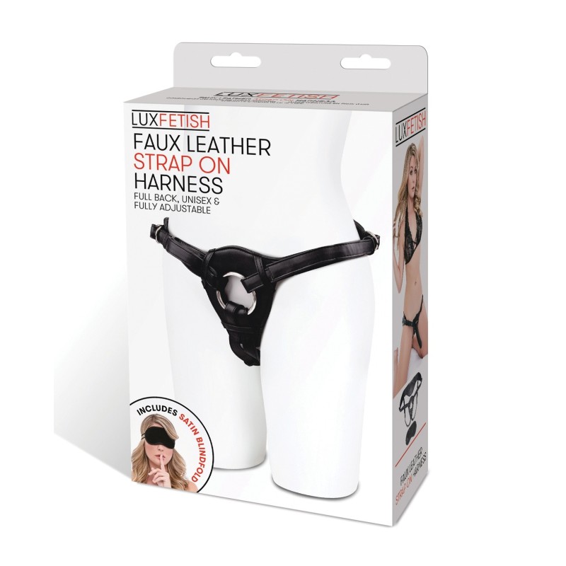 Lux Fetish Patent Leather Strap On Harness - Black Lux Fetish Patent Leather Strap On Harness - Black