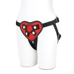Lux Fetish Red Heart Strap On Harness Set