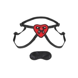 Lux Fetish Red Heart Strap On Harness Set