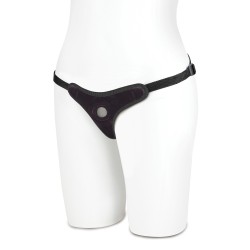 Lux Fetish Velvet Bikini Strap On - Black