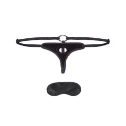 Lux Fetish Velvet Bikini Strap On - Black