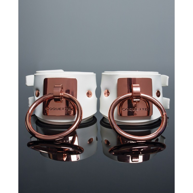 Pleasure Collection Adjustable Handcuffs - White/Rose Gold Pleasure Collection Adjustable Handcuffs - White/Rose Gold