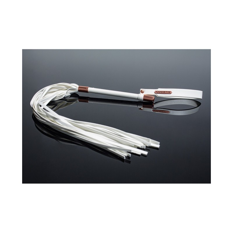 Pleasure Collection Matte Finish Whip - White/Rose Gold Pleasure Collection Matte Finish Whip - White/Rose Gold