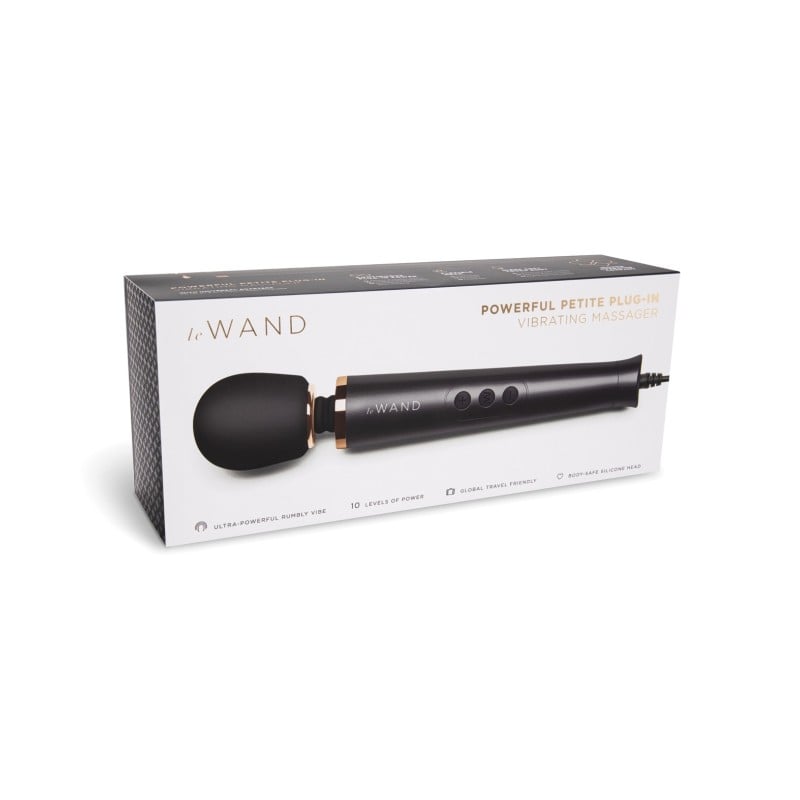 Le Wand Powerful Petite Plug-In Vibrating Massager - Black Le Wand Powerful Petite Plug-In Vibrating Massager - Black