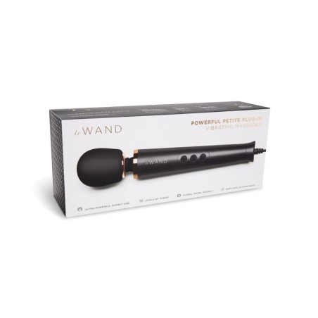 Le Wand Powerful Petite Plug-In Vibrating Massager - Black