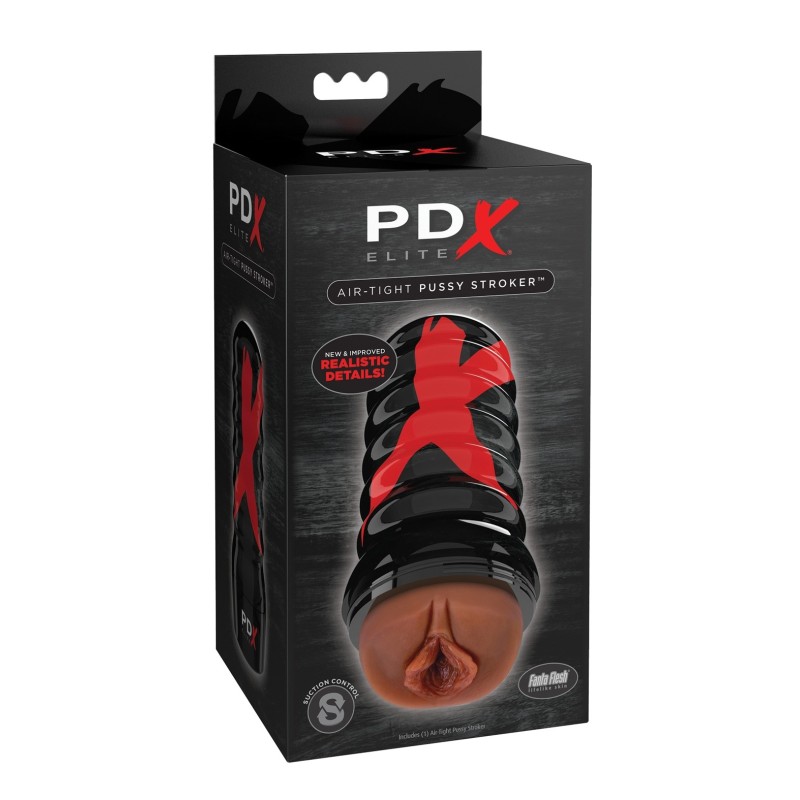 PDX Elite Air Tight Pussy Stroker - Brown PDX Elite Air Tight Pussy Stroker - Brown