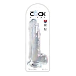 King Cock Clear 9" Cock w/Balls - Clear