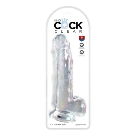 King Cock Clear 9" Cock w/Balls - Clear