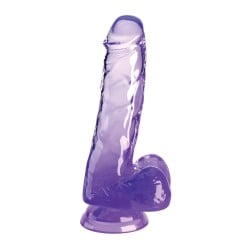 King Cock Clear 6" Cock w/Balls - Purple