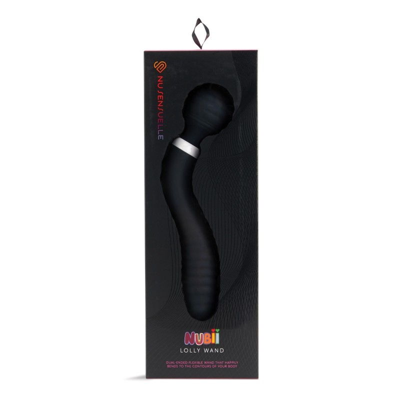 Nu Sensuelle Lolly Double-Ended Flexible Nubii Wand - Black Nu Sensuelle Lolly Double-Ended Flexible Nubii Wand - Black