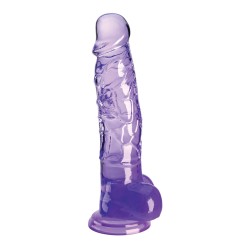 King Cock Clear 8" Cock w/Balls - Purple
