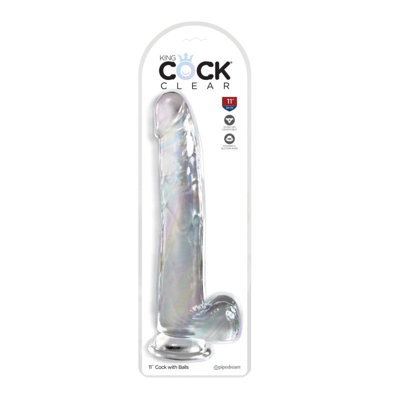 King Cock Clear 11" Cock w/Balls - Clear King Cock Clear 11" Cock w/Balls - Clear
