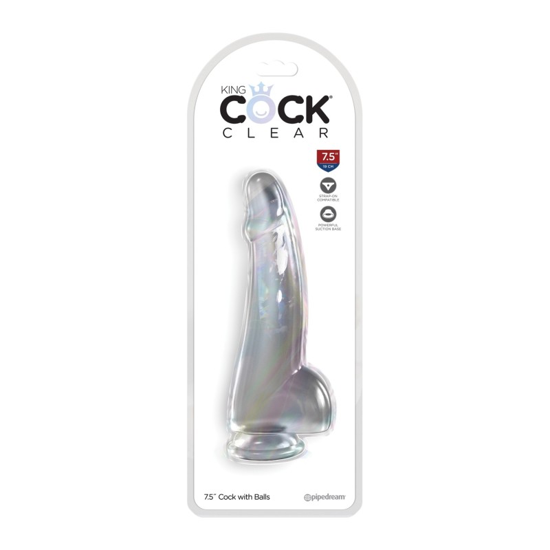 King Cock Clear 7.5" Cock w/Balls - Clear King Cock Clear 7.5" Cock w/Balls - Clear