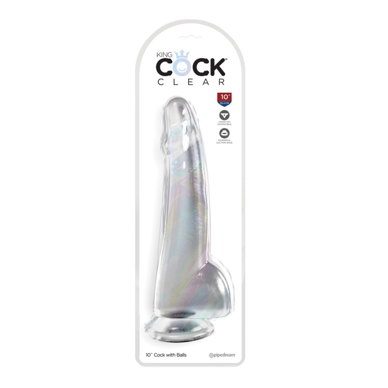 King Cock Clear 10" Cock w/Balls - Clear King Cock Clear 10" Cock w/Balls - Clear