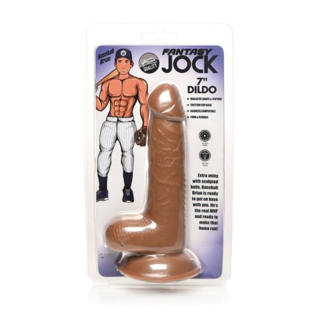 Curve Toys Fantasy Jock Baseball Brian 7" Dildo w/Balls - Tan