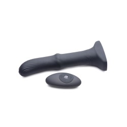 ThunderPlugs Sliding Shaft Silicone Vibrator w/Remote - Black
