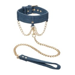 Ride 'Em Premium Denim Collection Collar w/Leash