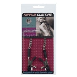 Adjustable Alligator Nipple Clamps w/Silver Chain